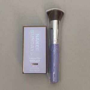 NWT Naked Sundays CabanaGlow SPF50 Mineral Glow Serum Drops - Bronze & SPF Brush